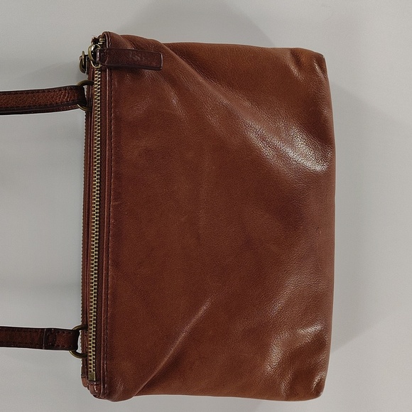 Margot New York Chestnut Brown Crossbody Purse Three Multiple Section Zip Top - Picture 7 of 12